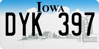 IA license plate DYK397