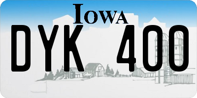 IA license plate DYK400