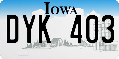 IA license plate DYK403