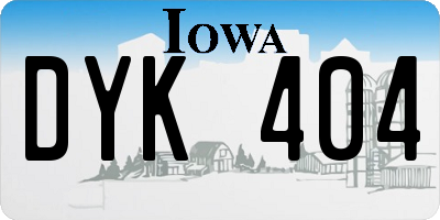 IA license plate DYK404