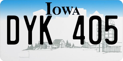 IA license plate DYK405