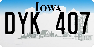 IA license plate DYK407