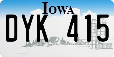 IA license plate DYK415
