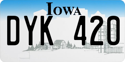 IA license plate DYK420
