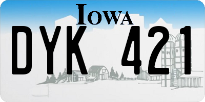 IA license plate DYK421