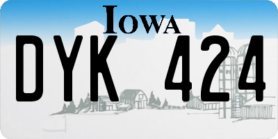 IA license plate DYK424