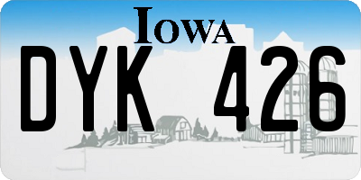 IA license plate DYK426