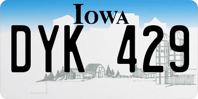 IA license plate DYK429