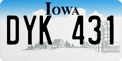 IA license plate DYK431