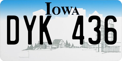 IA license plate DYK436