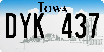 IA license plate DYK437