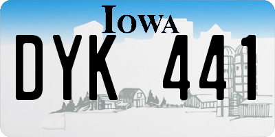 IA license plate DYK441