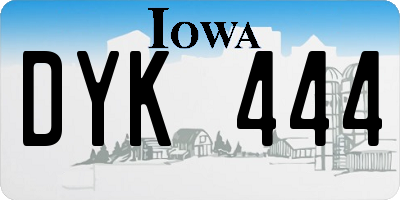 IA license plate DYK444