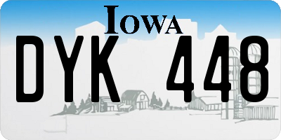 IA license plate DYK448