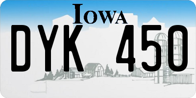 IA license plate DYK450