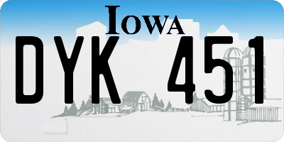 IA license plate DYK451