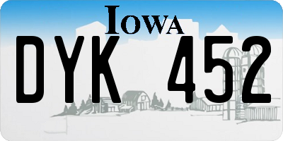 IA license plate DYK452