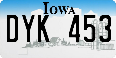 IA license plate DYK453