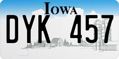 IA license plate DYK457