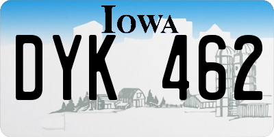 IA license plate DYK462