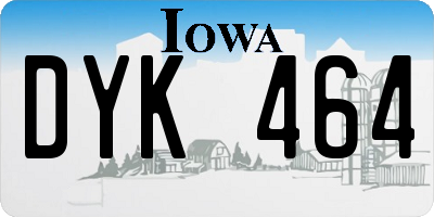 IA license plate DYK464