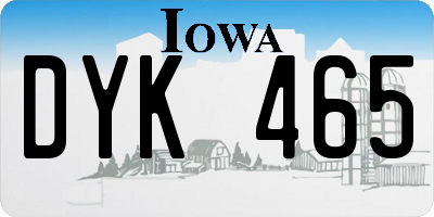 IA license plate DYK465