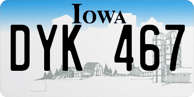 IA license plate DYK467