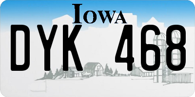 IA license plate DYK468