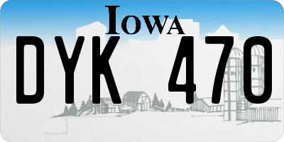 IA license plate DYK470