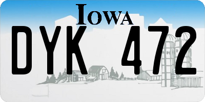 IA license plate DYK472
