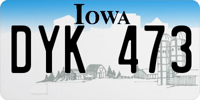 IA license plate DYK473