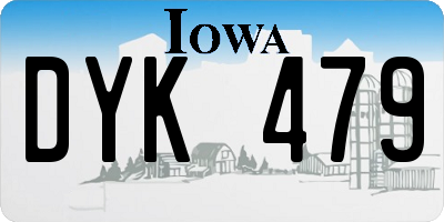 IA license plate DYK479