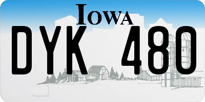 IA license plate DYK480