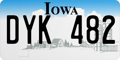IA license plate DYK482