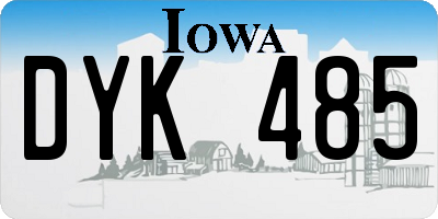 IA license plate DYK485