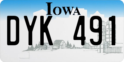 IA license plate DYK491