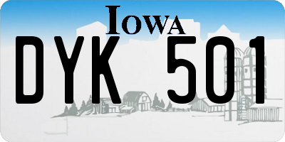 IA license plate DYK501