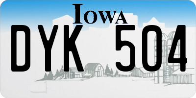 IA license plate DYK504
