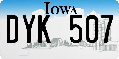 IA license plate DYK507