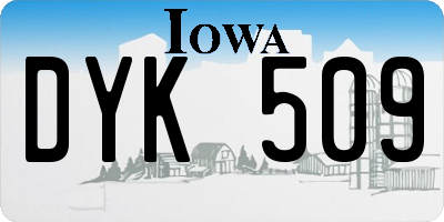 IA license plate DYK509