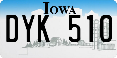 IA license plate DYK510