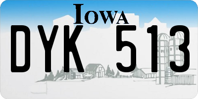 IA license plate DYK513