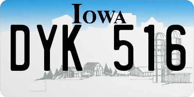 IA license plate DYK516