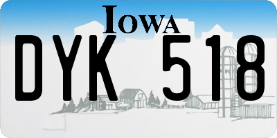 IA license plate DYK518