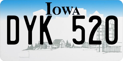 IA license plate DYK520