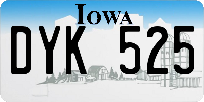 IA license plate DYK525