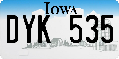 IA license plate DYK535