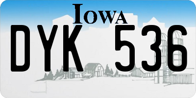 IA license plate DYK536