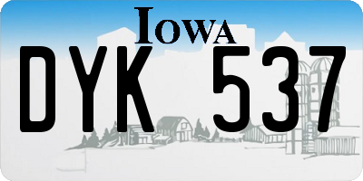 IA license plate DYK537