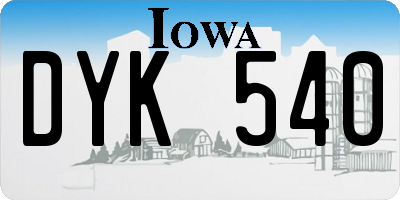 IA license plate DYK540